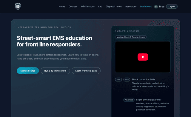 Medic 138 landing page